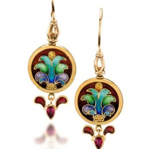 Carnival | 22K Gold Earrings | Cloisonne