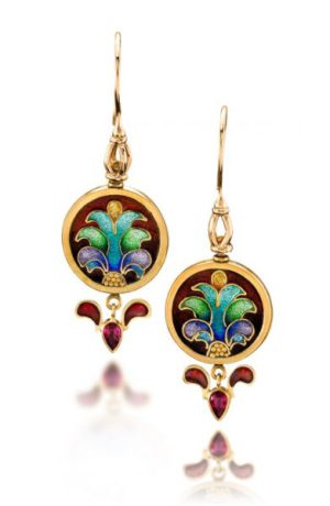 Carnival | 22K Gold Earrings | Cloisonne