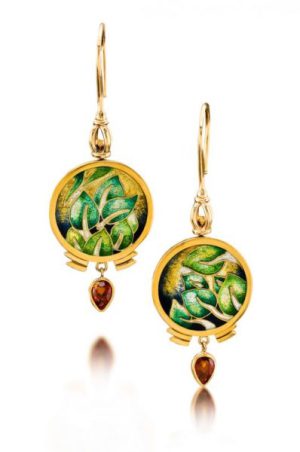 Bella Noche | Gold Enamel Jewelry | Cloisonne Earrings