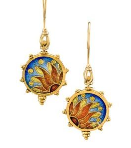Pathos Eternal Sunshine Fine Enamel Gold Earrings